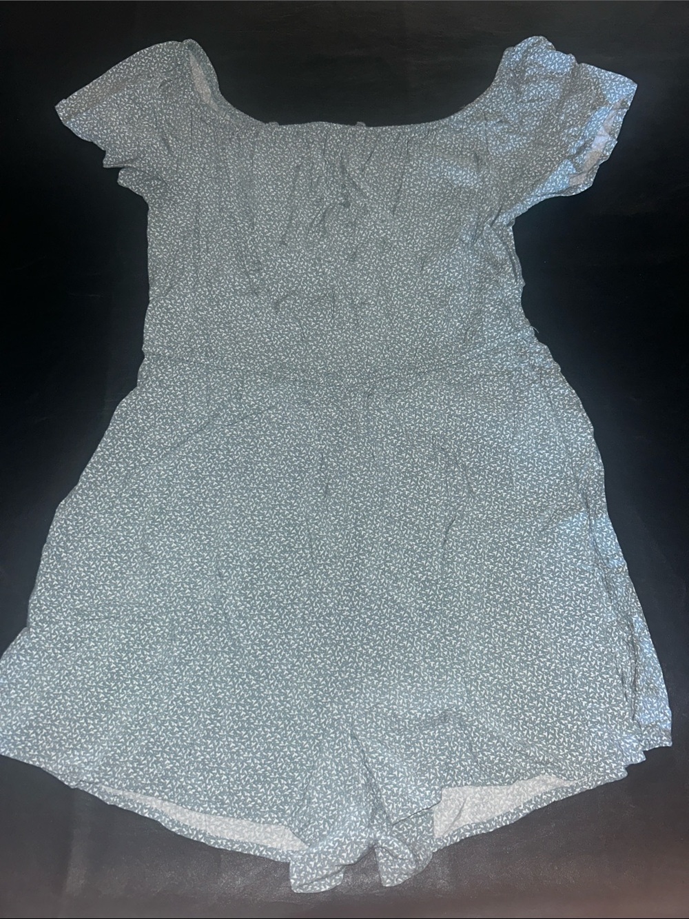 Light Blue Floral Short-Sleeve Romper